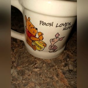 Vintage Disney Winnie The Pooh Porcelain Ceramic Coffee Cup Mug White, 1975